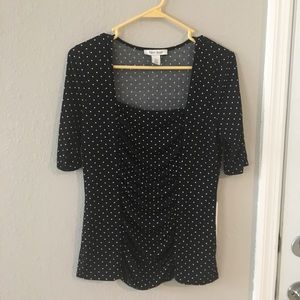 White House Black Market polka dot shirt